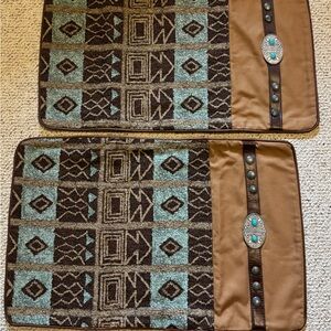 Southwestern Style pillow shams with Turquoise Accents